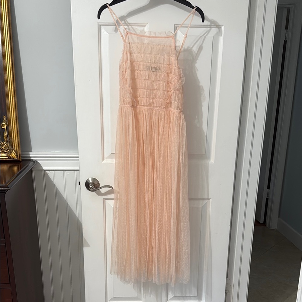 Romeo & Juliet Couture Peach Tulle Dress